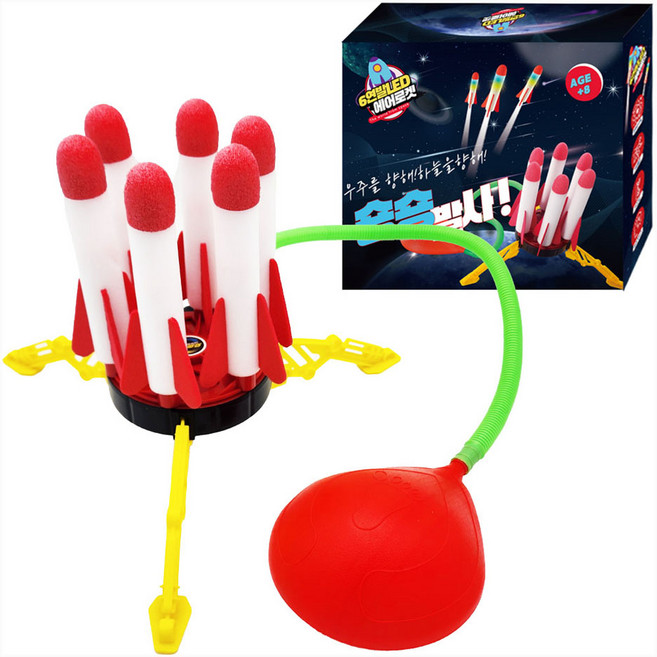 재미존 6연발 LED 에어로켓, 혼합색상, 1개