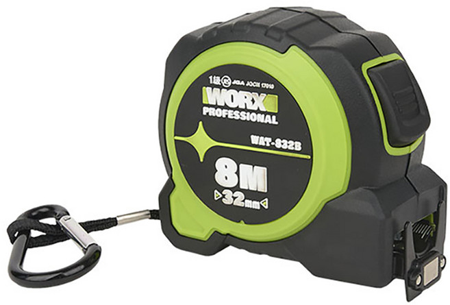 WORX 양면 오토락 줄자 8m x 32mm WAT-832B, 1개
