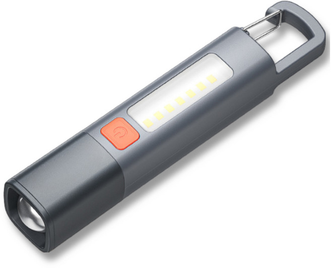 스마일링샤크 고급형 휴대용 LED 무광 충전식 랜턴 손전등, 그레이, 1개