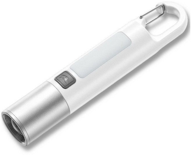 스마일링샤크 고급형 휴대용 LED 무광 충전식 랜턴 손전등, 화이트, 1개