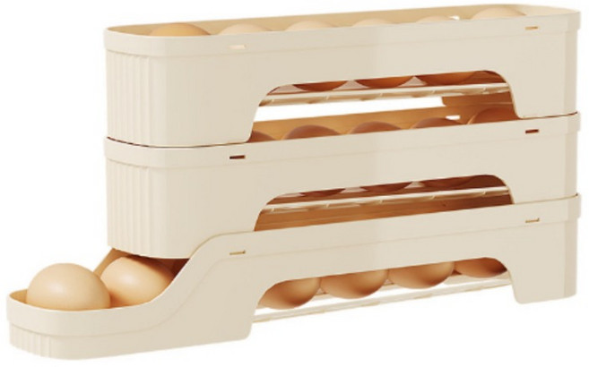 냉장고 계란 디스펜서 조립식 자동 인출 보관함 3단, 1개