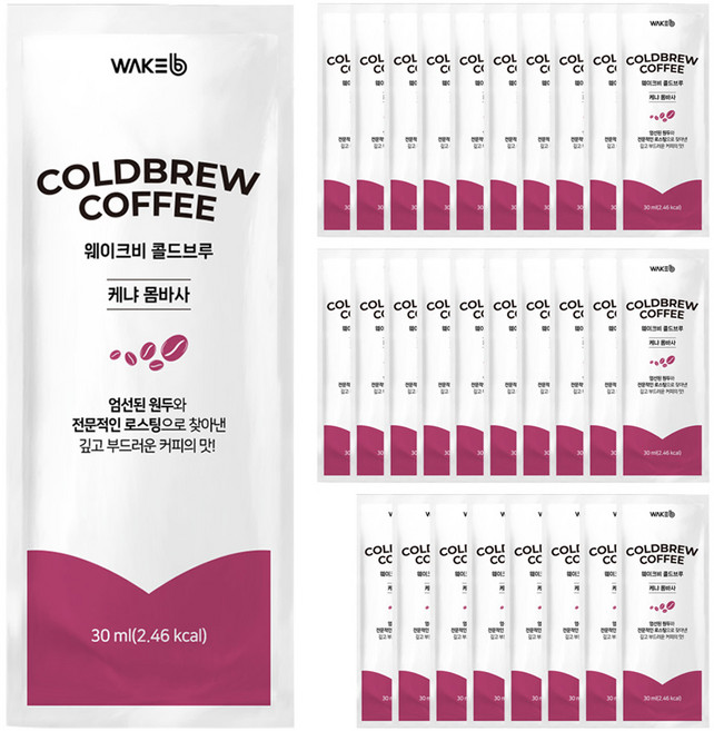 웨이크비 콜드브루 원액 액상 더치 커피 몸바사, 30개, 1개입, 30ml