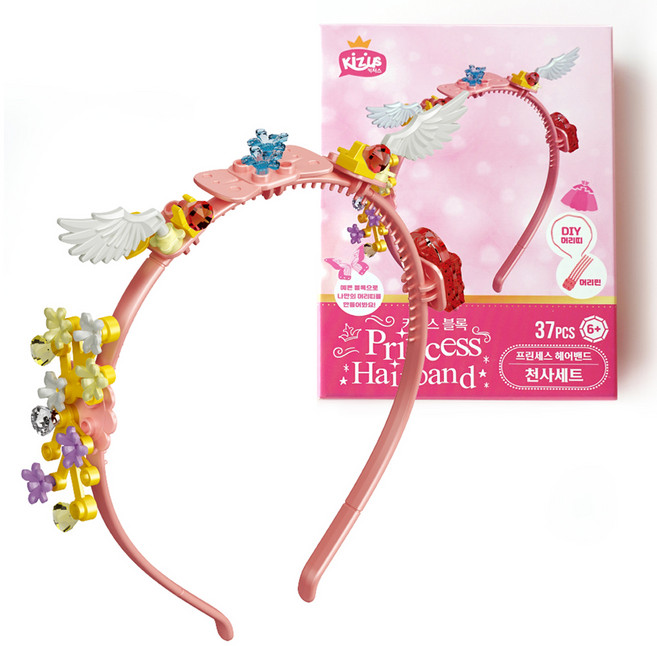 키저스 블럭 프린세스 헤어벤드, 5 딥핑크 천사, 1세트