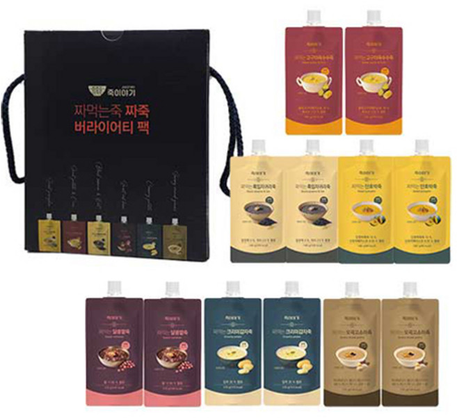 죽이야기 짜먹는 죽 3종 x 2p x 140g + 3종 x 2p x 170g 버라이어티팩 세트, 1세트, 1.86kg 대표 이미지 - 후덕죽 추천