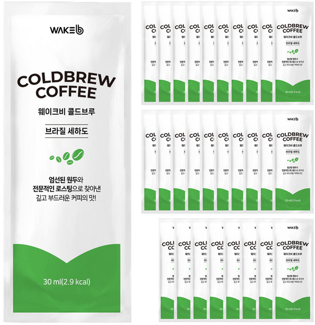 웨이크비 콜드브루 원액 액상 더치 커피 세하도, 30ml, 30개, 1개입