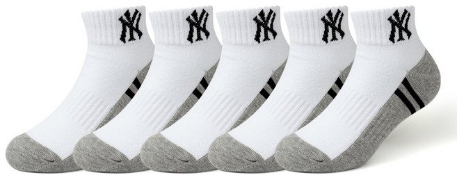 MLB 아동용 바닥라인 단목 양말 5족