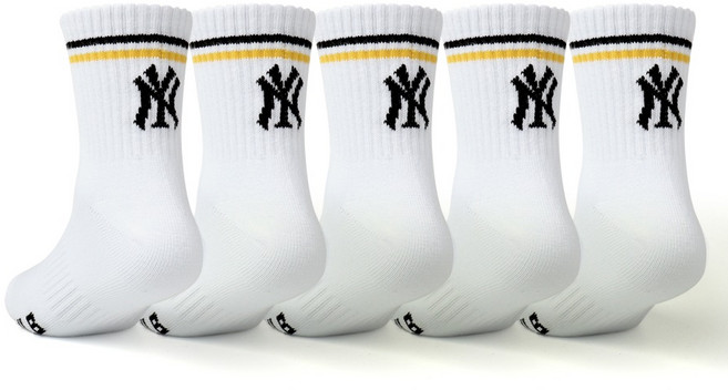 MLB 아동용 컬러E 중목 양말 5족