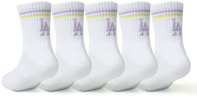 MLB 아동용 컬러E 중목 양말 5족