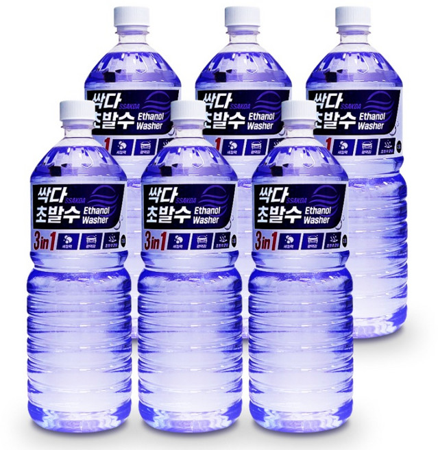필터포유 싹다 3 in 1 초 발수 코팅 에탄올 워셔액, 1.8L, 6개