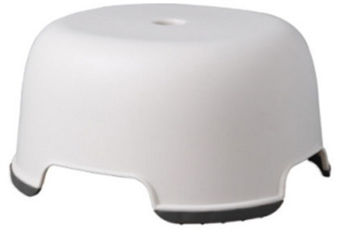 더자카 라운드 사각 넓은 미끄럼 방지 욕실의자, 화이트