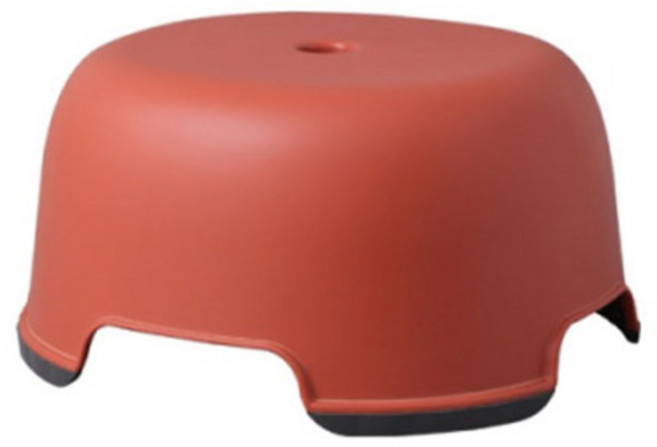 더자카 라운드 사각 넓은 미끄럼 방지 욕실의자, 레드