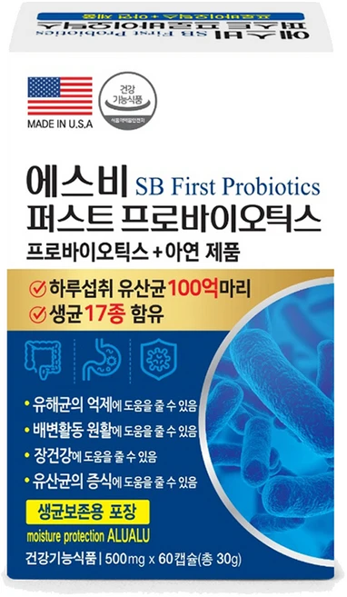 라파엘 에스비 퍼스트 프로바이오틱스 유산균 30g, 1개, 60정 - 쿠팡