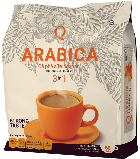 굿모닝커피 쓰어다 큐카페 아라비카 3in1 밀크커피, 1개, 60개입, 20g