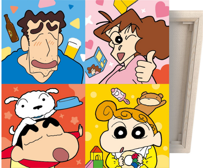 아이러브페인팅 짱구 비즈 큐빅 액자 DIY 보석십자수, 짱구네 가족, 1개