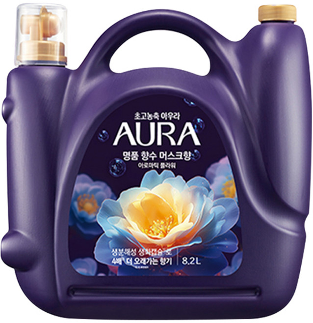 아우라 생화캡슐 초고농축 아로마틱 플라워 섬유유연제 머스크향 본품, 8.2L, 1개
