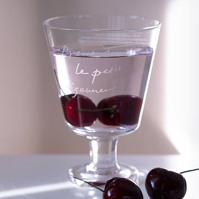 라세라미끄 클레어 레터링 글라스 고블렛 210ml, 화이트, 1개