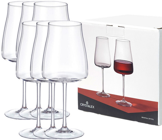 크리스탈렉스 알렉시아 플랫 레드 와인잔, 6개, 600ml