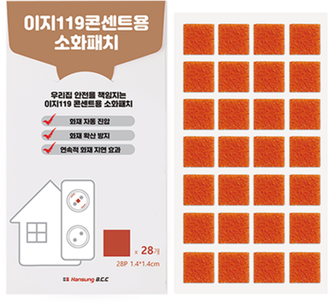 이지119 콘센트용 소화패치 정사각형 28p, 1개