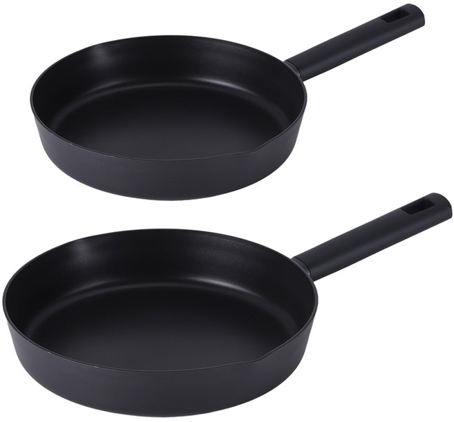 라체나 풀인덕션 IH 후라이팬 세트 2p, 블랙, 후라이팬 24cm + 26cm, 1세트