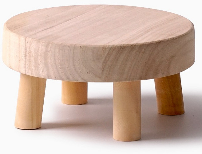 morningscent 인테리어 장식 소품 원형 화분받침 스툴 원목 플랜트 베이스, 1개