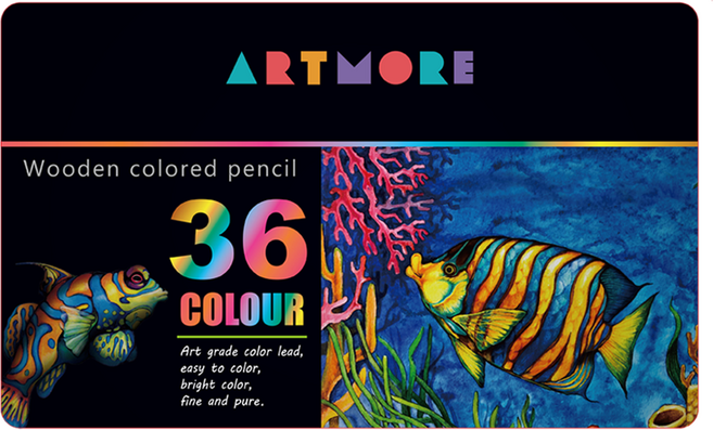 아트모아 전문가용 색연필 틴케이스, 36색, 1개