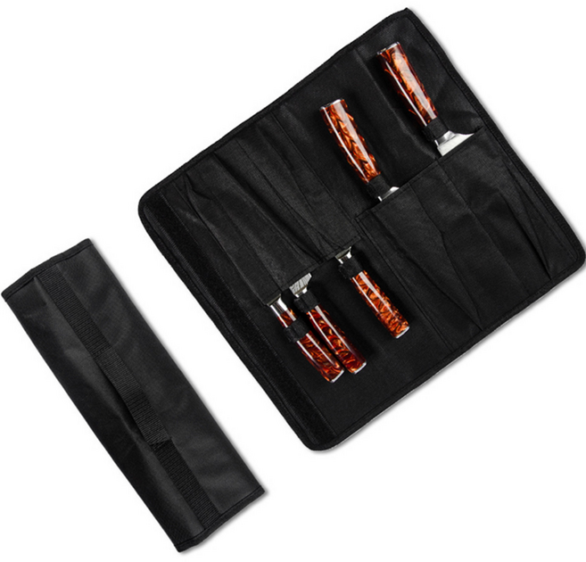 리리빙 5구 휴대용 칼가방, 블랙, 1개