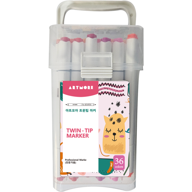 아트모아 알콜유성 트윈팁 마커펜 전문가용 세트, 36색, 1세트