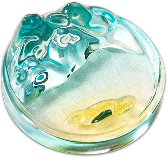 코히모 문방사우 먹물 접시 벼루 먹 그릇 겸용 붓 거치대 블루 그라데이션 4W457, 1개