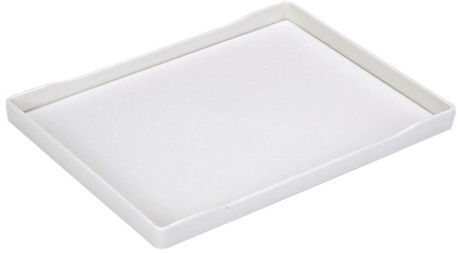 오엔리빙 논슬립 나뭇결 다용도 사각 트레이, 화이트, 1개