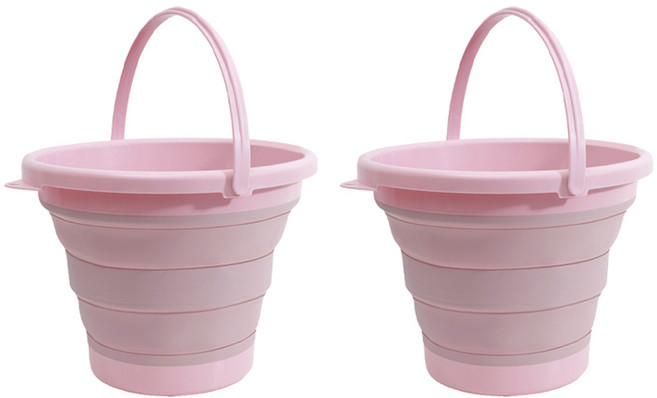 접이식 양동이 5L, 핑크, 2개