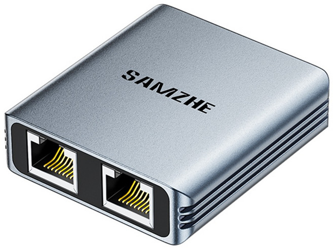 삼지 메탈쉘 기가비트 인터넷 랜 동시 분배기, 메탈실버, 1개, 57mm