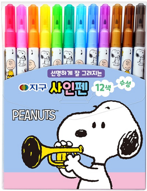 지구화학 피너츠 사인펜 12종 세트, 12색, 1세트