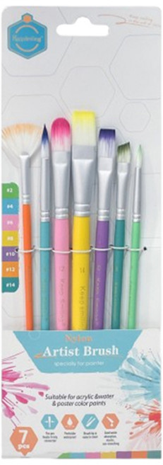 에이비엠코리아 수채화 아트 혼합붓M 7종 세트, 1세트, 2호, 4호, 6호, 8호, 10호, 12호, 14호