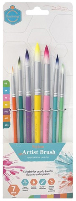 에이비엠코리아 수채화 아트 둥근붓R 7종 세트, 2호, 4호, 6호, 8호, 10호, 12호, 14호, 1세트