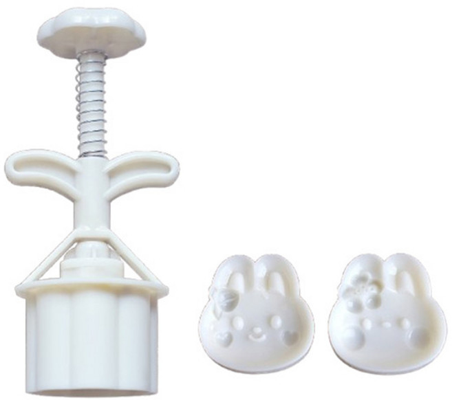 이홈베이킹 아잉부끄러 토끼얼굴 월병틀 2종, 혼합색상, 1세트