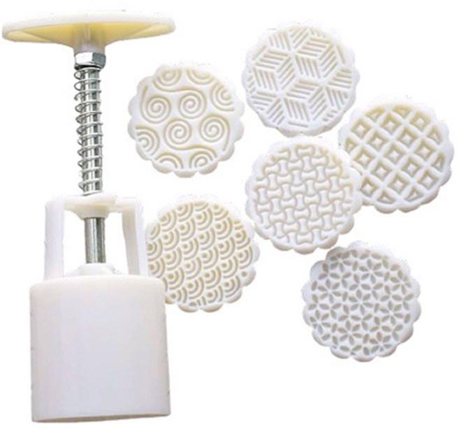 이홈베이킹 패턴 월병틀 6종 세트, 혼합색상, 1세트