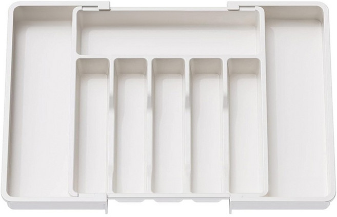 hillo 키다리 커트러리 수저 서랍 분리 정리함 트레이, 화이트, 1개