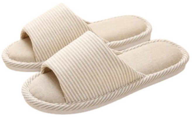 아리코 스트라이프 거실화, 아이보리, 1개