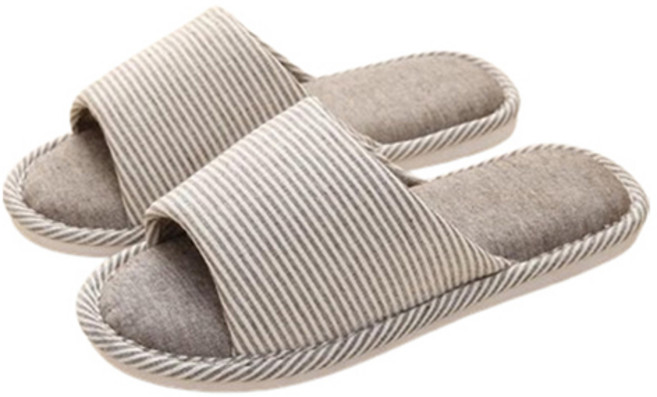 아리코 스트라이프 거실화, 브라운, 1개