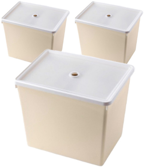 한샘 국내 제조 샘키즈 전용 박스 + 뚜껑 세트, 베이지 + 반투명, 대(395 x 295 x 323 mm), 3세트