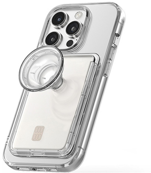 트라이코지 마그네틱 스마트톡 슬라이드 카드 지갑, 투명, 1개