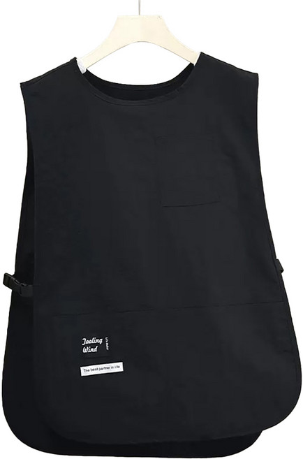 다퍼남 방수 하프타입 조끼 앞치마, 블랙, 1개