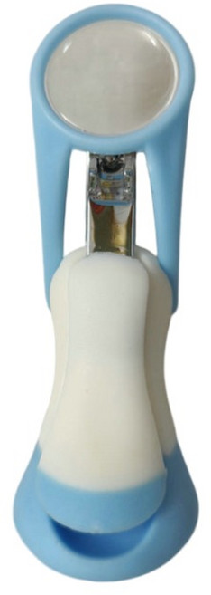 떼루와 유아용 전용 안심 뚝 돋보기 손톱깎이, 블루, 1개