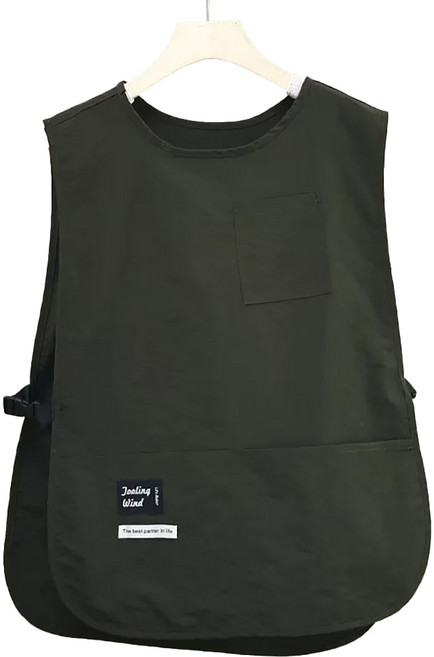 다퍼남 방수 포켓 하프타입 조끼 앞치마, 카키, 1개