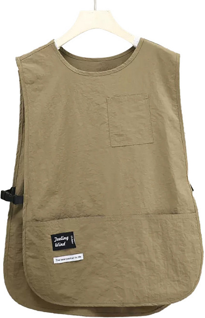 다퍼남 방수 포켓 하프타입 조끼 앞치마, 베이지, 1개