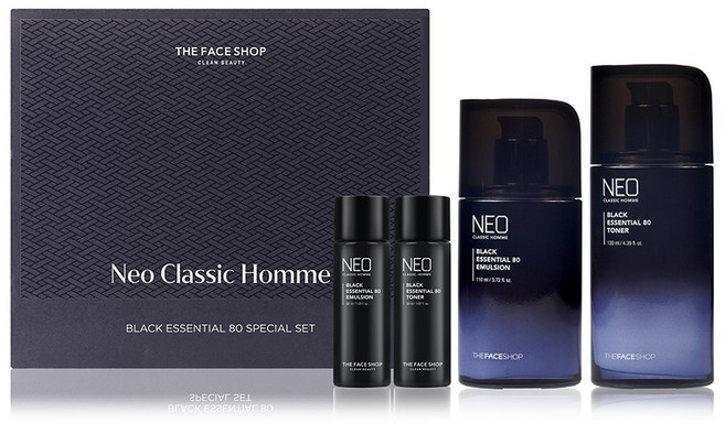 더페이스샵 네오 클래식옴므 블랙 에센셜 80 스페셜 세트, 1개
