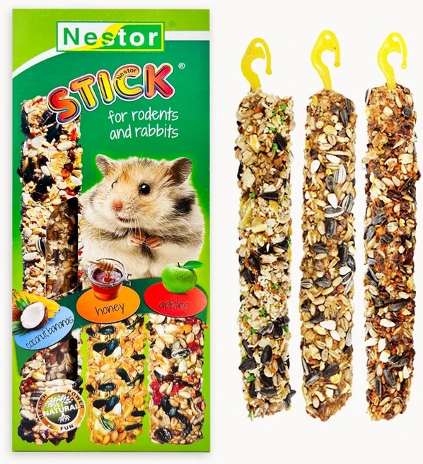 네스톨 소동물 혼합 스매커 코코넛 바나나 + 허니 + 사과맛 간식 세트, 1세트, 175g - 쿠팡