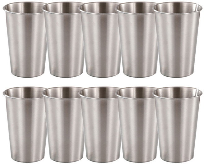 스텐컵 500ml, 10개, 실버