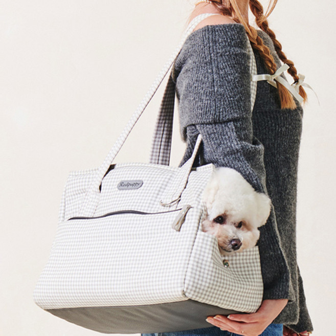 레드퍼피 반려동물 다이닝 이동가방, 아몬드다크그레이, 1개