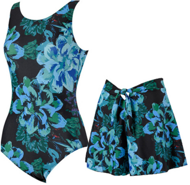 아쿠아티카 여성용 실내 수영복 + 치마 바지 세트 AQA14CP